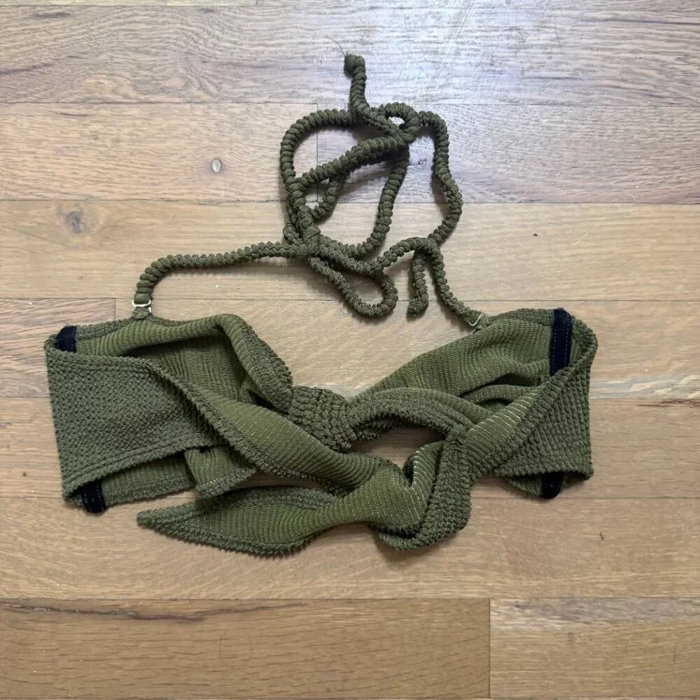 Skatie Swim x Rocky Barnes Lyndi Bikini Top in Palm (NWOT)